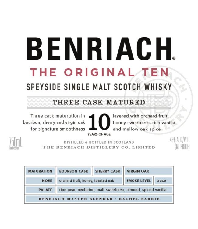 BenRiach The Original Ten Single Malt Scotch | 750ml