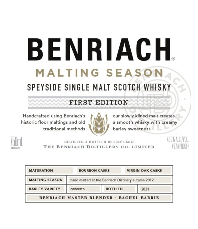 BenRiach Malting Season First Edition Single Malt Scotch | 750ml