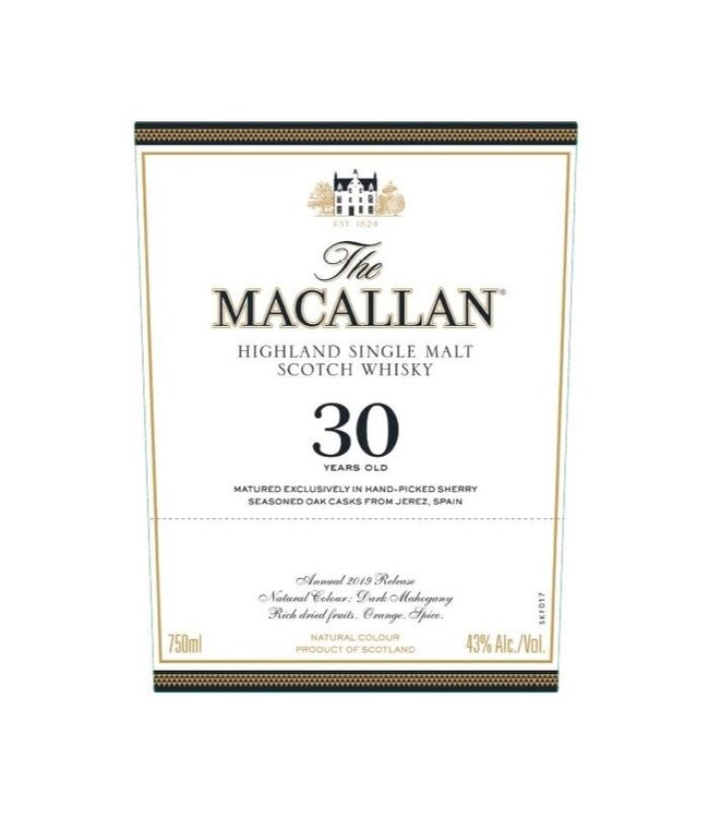 Macallan Sherry Oak 30 Year Single Malt Scotch 2019 | 750ml