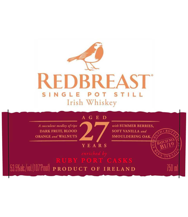 Redbreast 27 Year Port Cask Irish Whiskey | 750ml