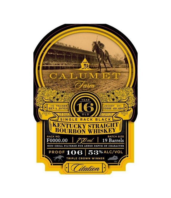 Calumet Farm Single Rack Black 16 Year Straight Bourbon | 750ml