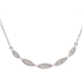 Twist Mil grain diamond necklace 0.25ctw 14k White gold