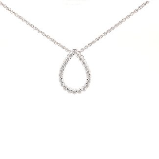 Diamond(0.50ctw) tear drop necklace, 14k white gold