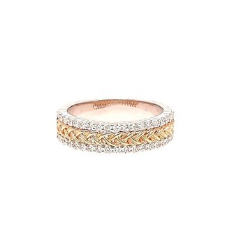 Diamond (0.50 ctw) braided band, 14k white & yellow gold