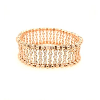 Diamond (5.00 ctw) stretch bracelet, 18k yellow gold