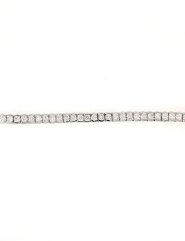 Diamond (5.70 ctw) bezel set tennis bracelet, 18k white gold