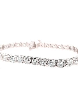 Diamond (9.71 ctw) tennis bracelet, 18k white gold