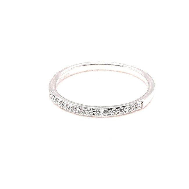 Diamond low-profile, prong set band, 14k white gold