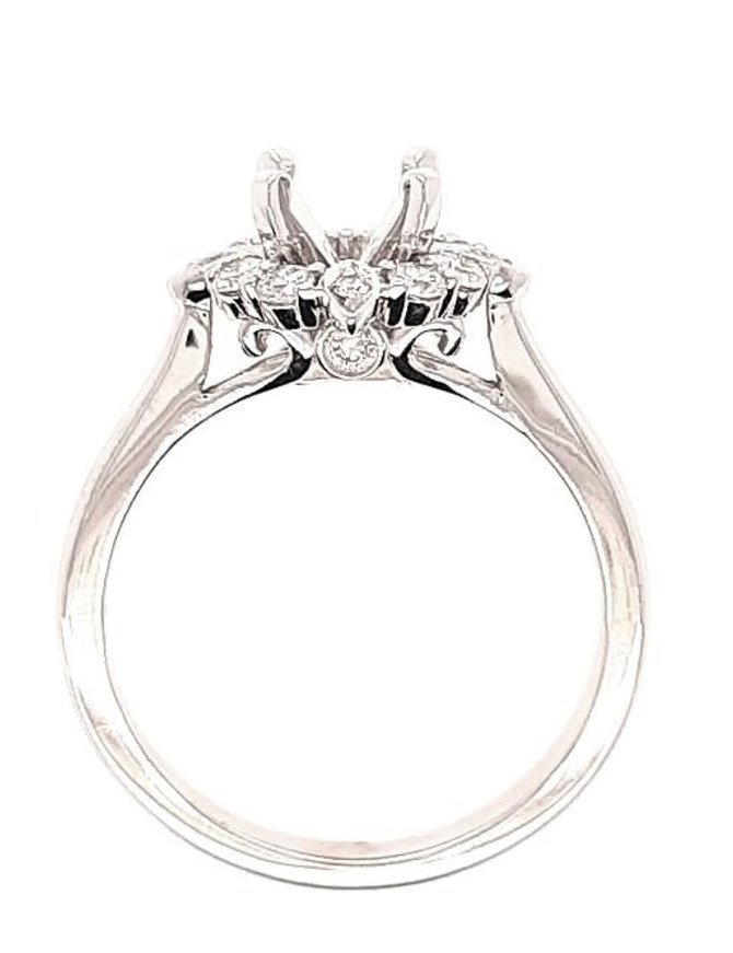 Diamond (0.33 ctw) halo setting, 14k white gold, center stone not included