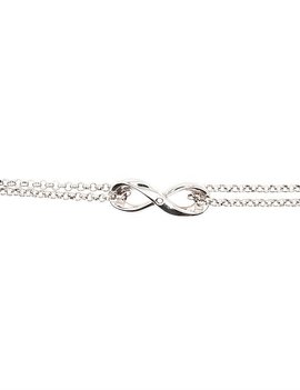 Diamond (0.01 ctw) infinity bracelet, sterling silver 7.1 grams