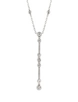 Diamond (0.27 ctw) bezel & bar necklace, 14k white gold