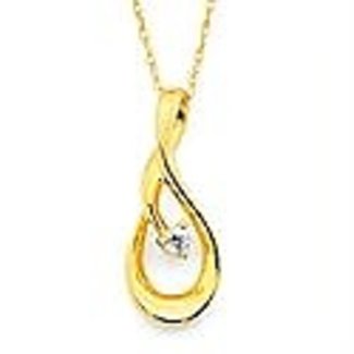 Diamond (0.04 ctw) swirl pendant, 14k yellow gold
