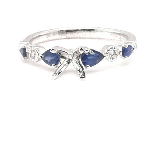 Diamond (.06 ctw) & sapphire (.56 ctw) setting, 14k white gold