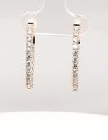 Diamond (1.50 ctw) hoop earrings, 14 kt white gold