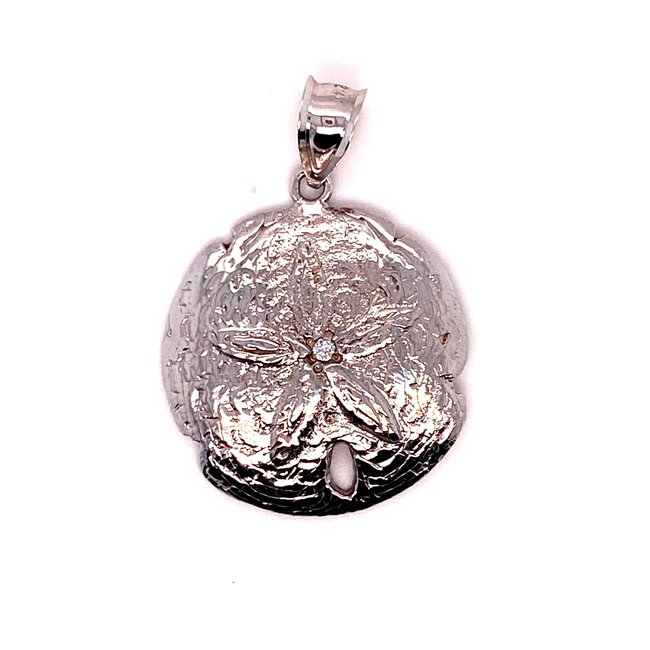 TQ Original "Sand Dollar" pendant, 14k white gold