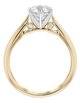 Solitaire diamond (0.04 ctw) setting, 14k yellow gold, cz center, center stone not included