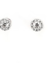 Diamond (0.71 ctw) halo stud earrings, 14 kt white gold