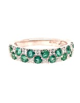 Emerald (1.04ctw) & diamond (0.20ctw) band, 14k white gold