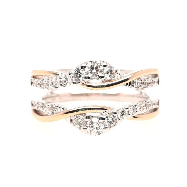 14K Rose Gold Ring, Curved Wedding Band Women, Vintage Style Wedding R