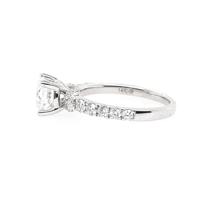 Diamond (0.51 ctw, cz center) setting, 14k white gold 3.5 gr