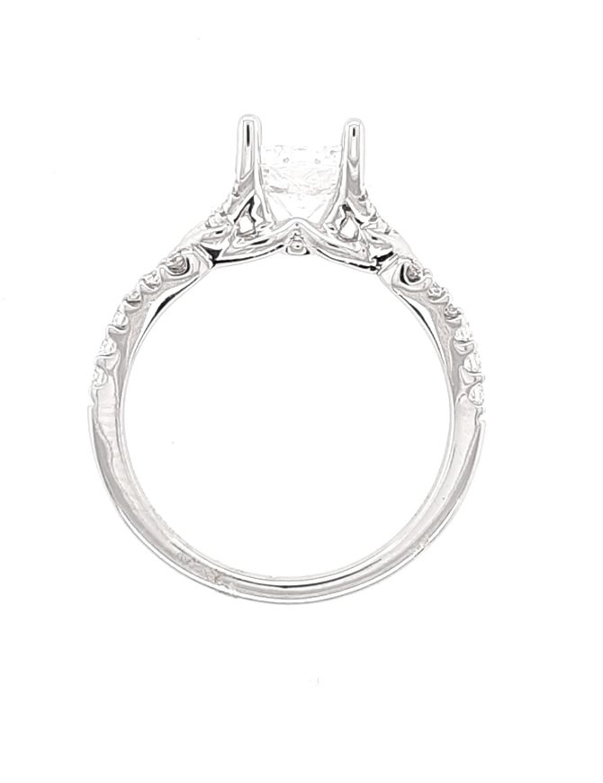 Diamond (0.20 ctw) split shank setting, 14k white gold, shown with a cz, center stone not included