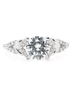 Diamond (0.20 ctw) split shank setting, 14k white gold, shown with a cz, center stone not included