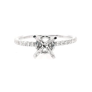 Diamond (0.34 ctw) setting with fancy head, 14k white gold