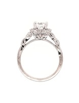 Diamond (0.10 ctw) sculpted setting, 14k white gold, shown with a cz, center stone not included