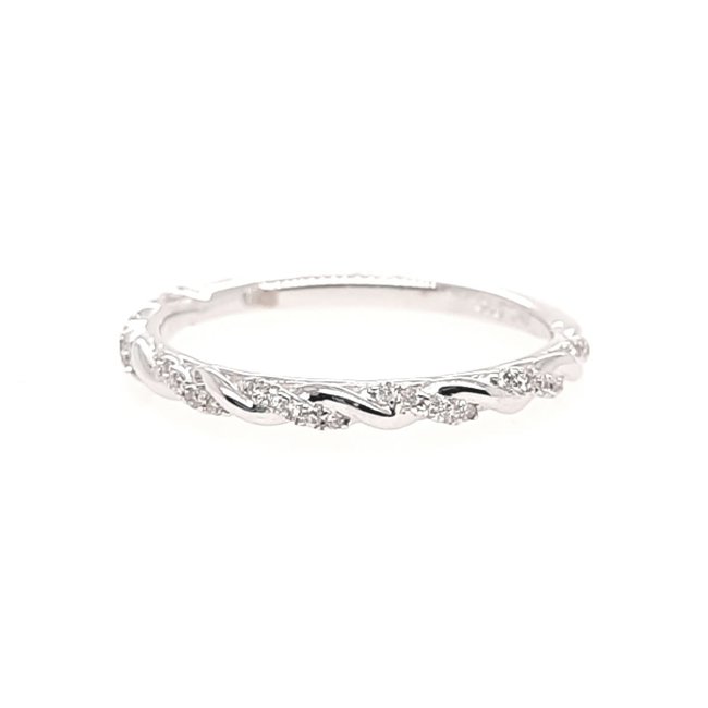 Diamond twist (0.11 ctw) band, 14k white gold