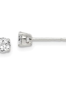Diamond (0.40ctw), round stud earrings, 14k white gold