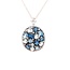Blue topaz (3.12 ctw) & diamond (0.29 ctw) pendant, 14k white gold, chain included