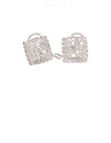 Square Diamond Cluster Earrings (1 ctw)