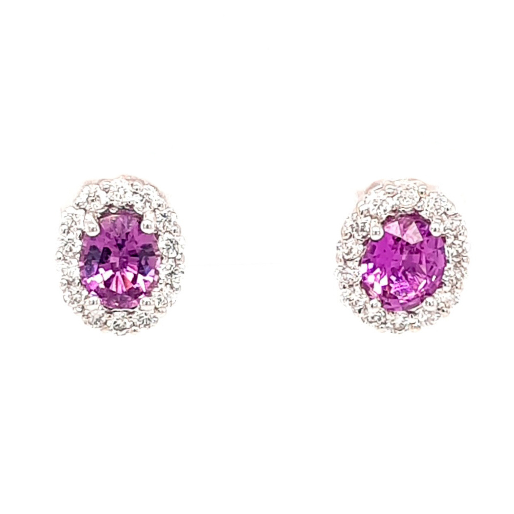 Pink Sapphire Stud Earrings - Quinn's Goldsmith