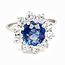 Sapphire (1.65ctw) And Diamond (0.90ctw) Halo Ring