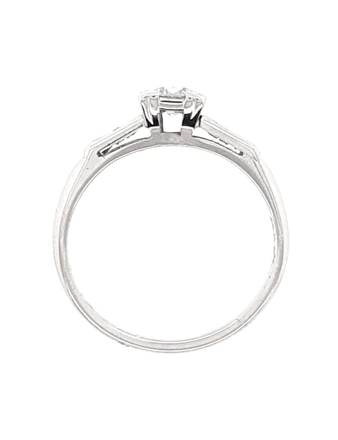 Estate diamond (1/3 ct center, 1/2ctw) ring, 14k white gold