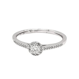 Diamond (0.20 ctw) engagement ring, 14k white gold 1.8 gr