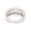 Diamond (2.00ctw) 3-row band with round & baguette 14k white gold