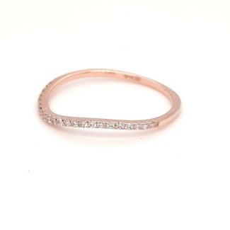 Diamond (0.12ctw) wavy stackable band 14k rose gold