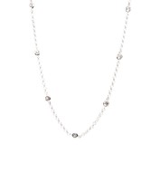Diamond (1.46ctw) by yard necklace, 14k white gold