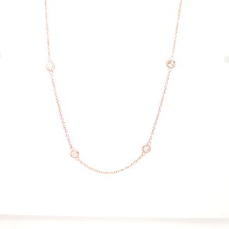 Diamond (0.72ctw) by the yard necklace, 14k rose gold