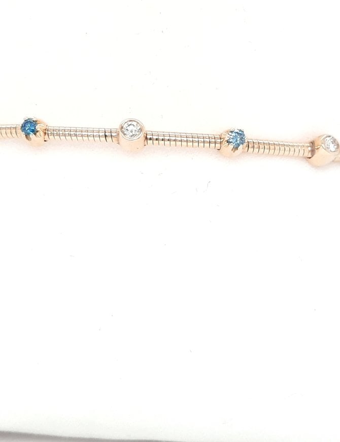 Blue And White Diamond Bracelet (0.17 ctw)