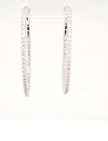 Diamond (1.33ctw) oval hoop earrings 14k white gold