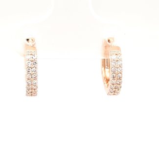 Diamond (0.18ctw) huggie hoop earrings 14k yellow gold