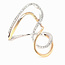 Diamond two-tone wave fashion ring 14k white & yellow gold