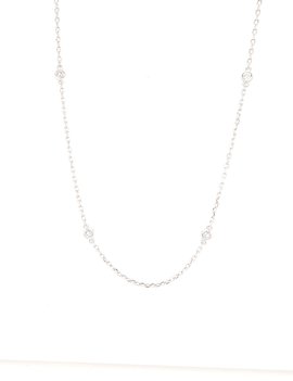 Diamond (0.30ctw) by yard necklace, 14k white gold