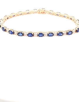 Sapphire (4.95ctw) And Diamond (0.71ctw) Tennis Bracelet