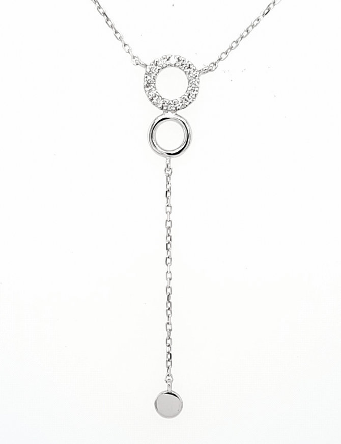 0.08ctw diamond infinity "Y" necklace 14k white gold