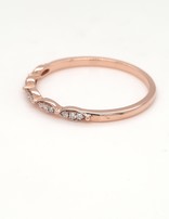 Diamond (0.08ctw) vintage look stackable band, 14k rose gold
