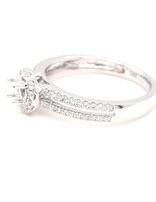 Diamond (0.41ctw) split shank halo bridal setting 14k white gold