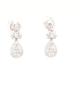 Pear Shaped Diamond Drop Earrings 0.46 ctw